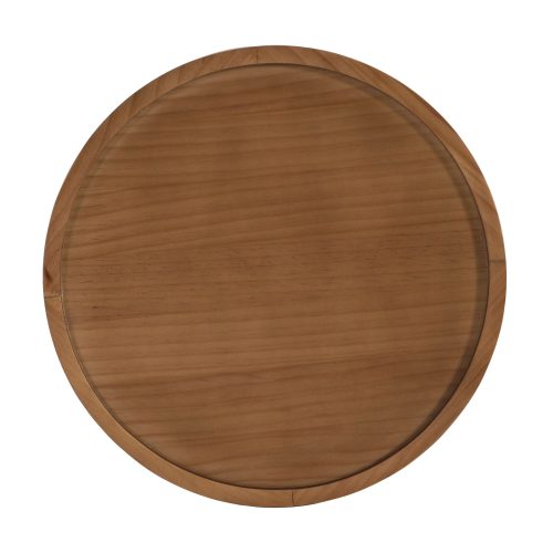 HOLLOW EDGE RETRO ART PINE SIDE TABLE, ANTIQUE GOLD + NATURAL COLOR