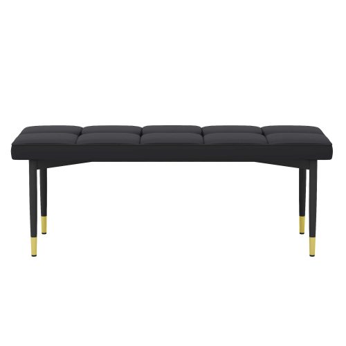 47*16 Inch Multifunctional Black Shoe Bench - Faux PU Cushion