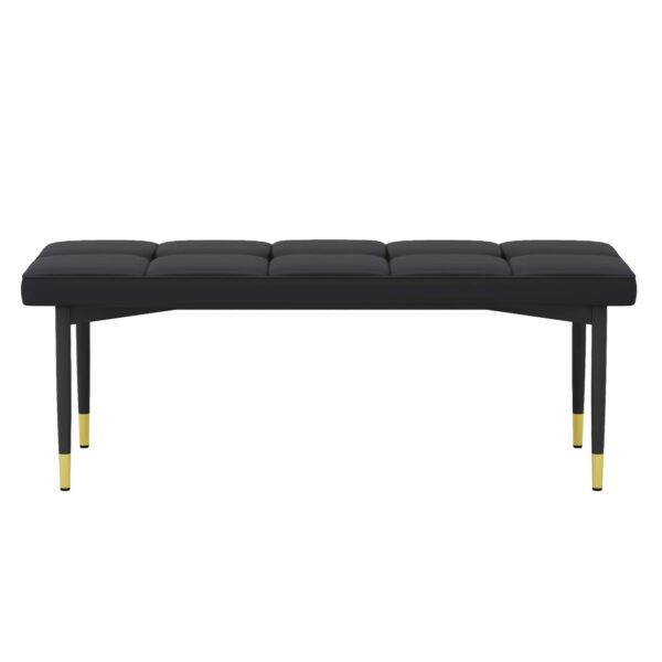 47*16 Inch Multifunctional Black Shoe Bench - Faux PU Cushion