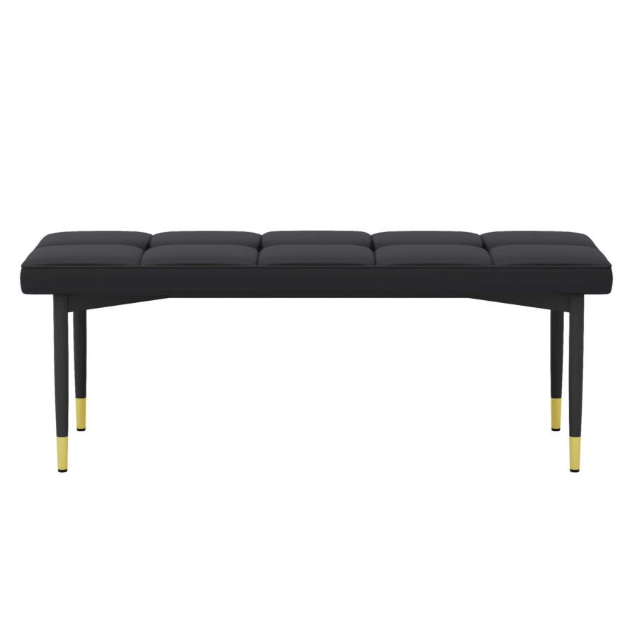 47*16 Inch Multifunctional Black Shoe Bench - Faux PU Cushion
