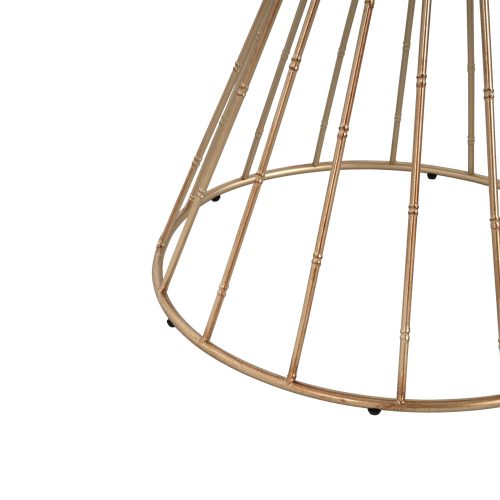 HOLLOW EDGE RETRO ART PINE SIDE TABLE, ANTIQUE GOLD + NATURAL COLOR