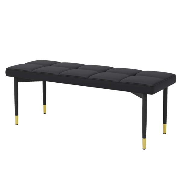 47*16 Inch Multifunctional Black Shoe Bench - Faux PU Cushion