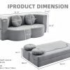 Convertible Plush Corduroy Foam-Filled Sleeper Sofa Bed