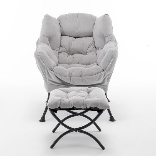 Comfortable Upholstered Lounge Chair with Footrest