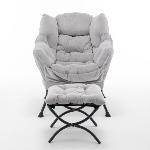Comfortable Upholstered Lounge Chair with Footrest