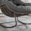 Spun-polyester Outdoor Rattan Rocking Chair,Padded Cushion Rocker Recliner Chair Outdoor for Front Porch