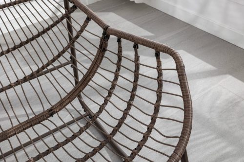 Spun-polyester Outdoor Rattan Rocking Chair,Padded Cushion Rocker Recliner Chair Outdoor for Front Porch