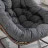 Spun-polyester Outdoor Rattan Rocking Chair,Padded Cushion Rocker Recliner Chair Outdoor for Front Porch