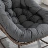Spun-polyester Outdoor Rattan Rocking Chair,Padded Cushion Rocker Recliner Chair Outdoor for Front Porch