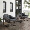 Spun-polyester Outdoor Rattan Rocking Chair,Padded Cushion Rocker Recliner Chair Outdoor for Front Porch