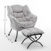 Comfortable Upholstered Lounge Chair with Footrest
