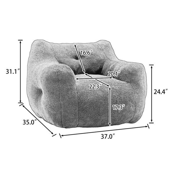 Bean Bag Sofa Chair with Armrests Stuffed High-Density Foam