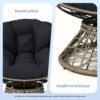 40" Ergonomic Wicker Chair with Cloud Thick Density Fabric Cushion
