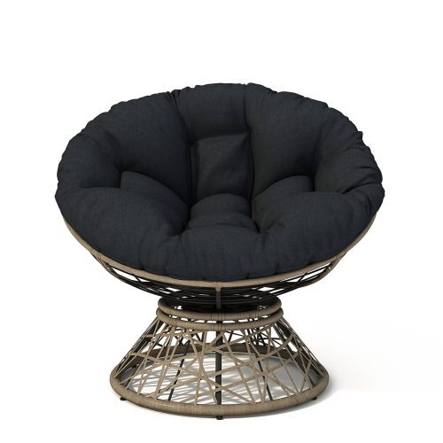 40" Ergonomic Wicker Chair with Cloud Thick Density Fabric Cushion