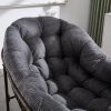 Velvet Outdoor Rattan Rocking Chair,Padded Cushion Rocker Recliner Chair Outdoor for Front Porch