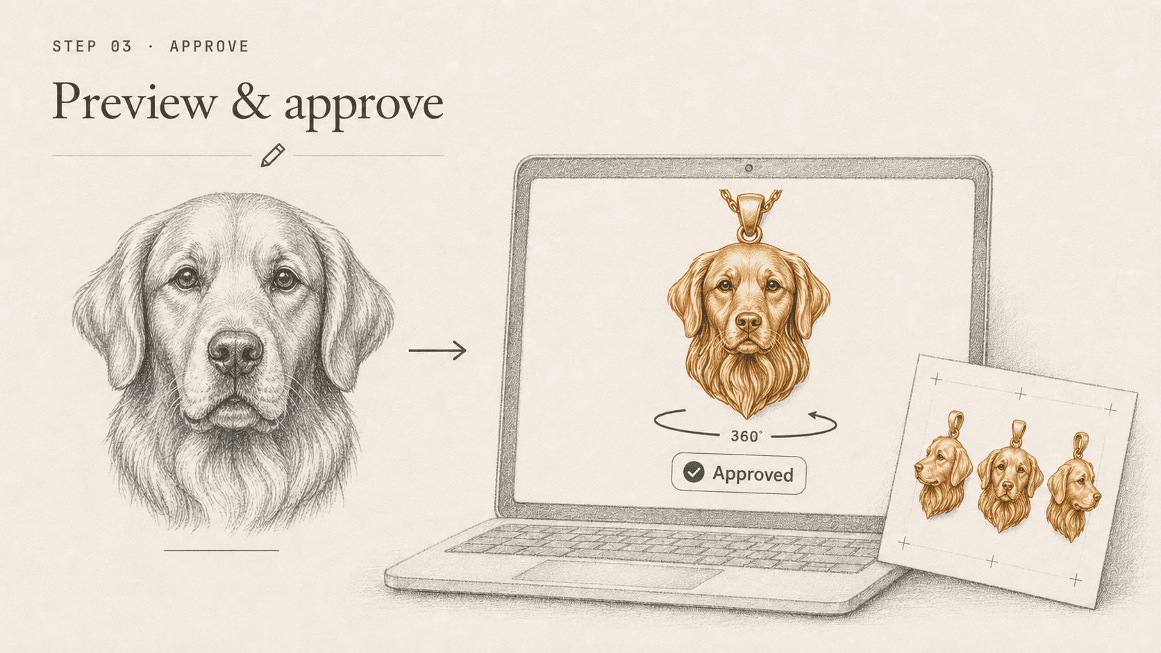 Chapter III: The scanned pencil portrait, refined into crisp laser-ready line art