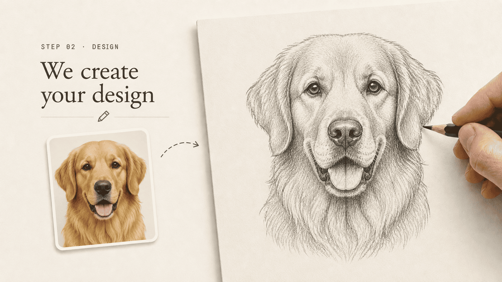 Chapter II: Hand-drawn pencil portrait by a trained artist